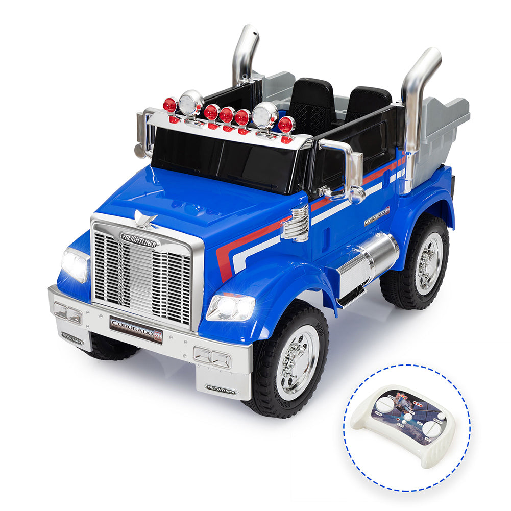CIPACHO 12V Kids Battery Electric Ride On Car Toy with Remote Control, Transformers Die-Cast Vehicle W/ Music, Rear Loader, Blue