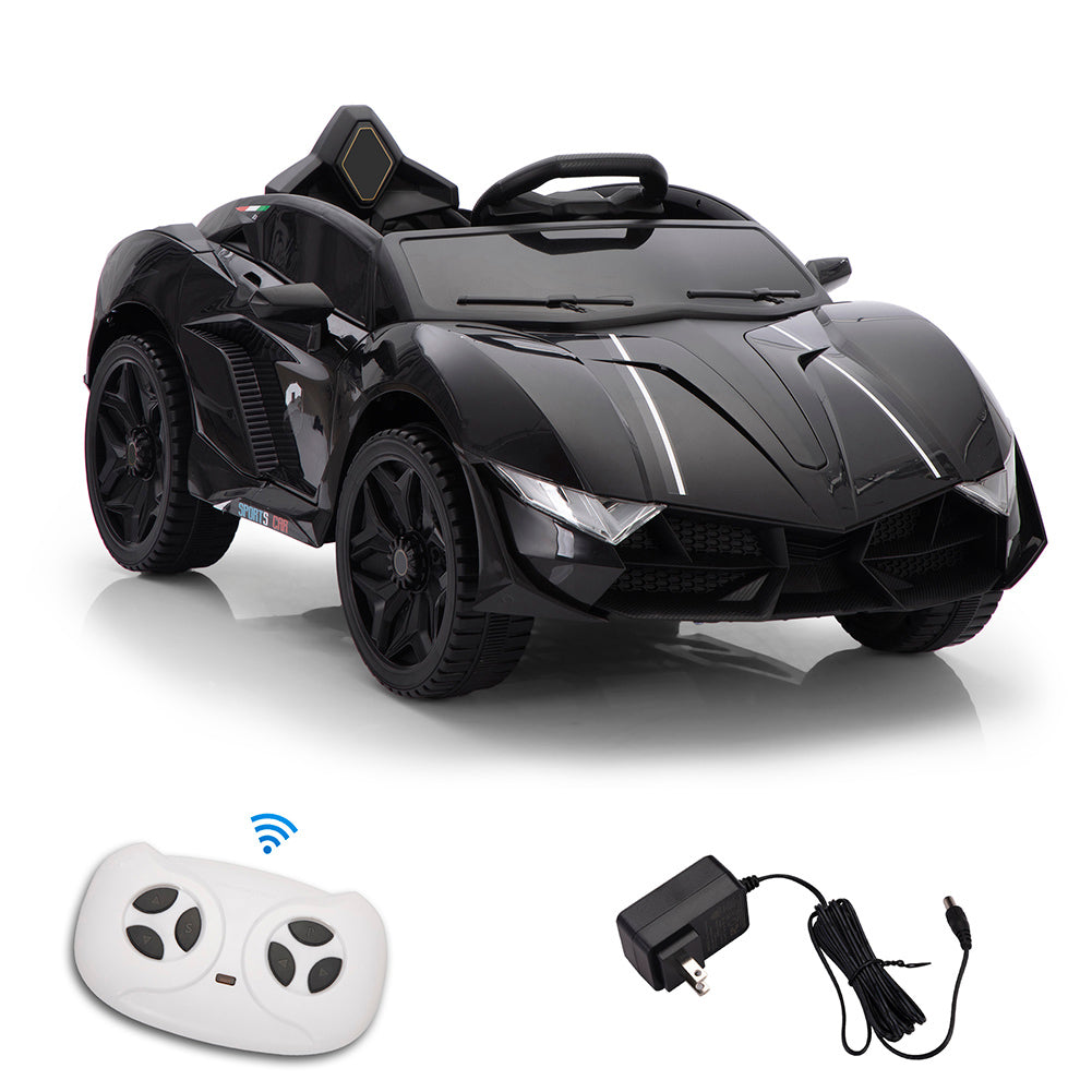 CIPACHO 12V Kids Ride on Car Electric Car with Music, LED Lights, Black