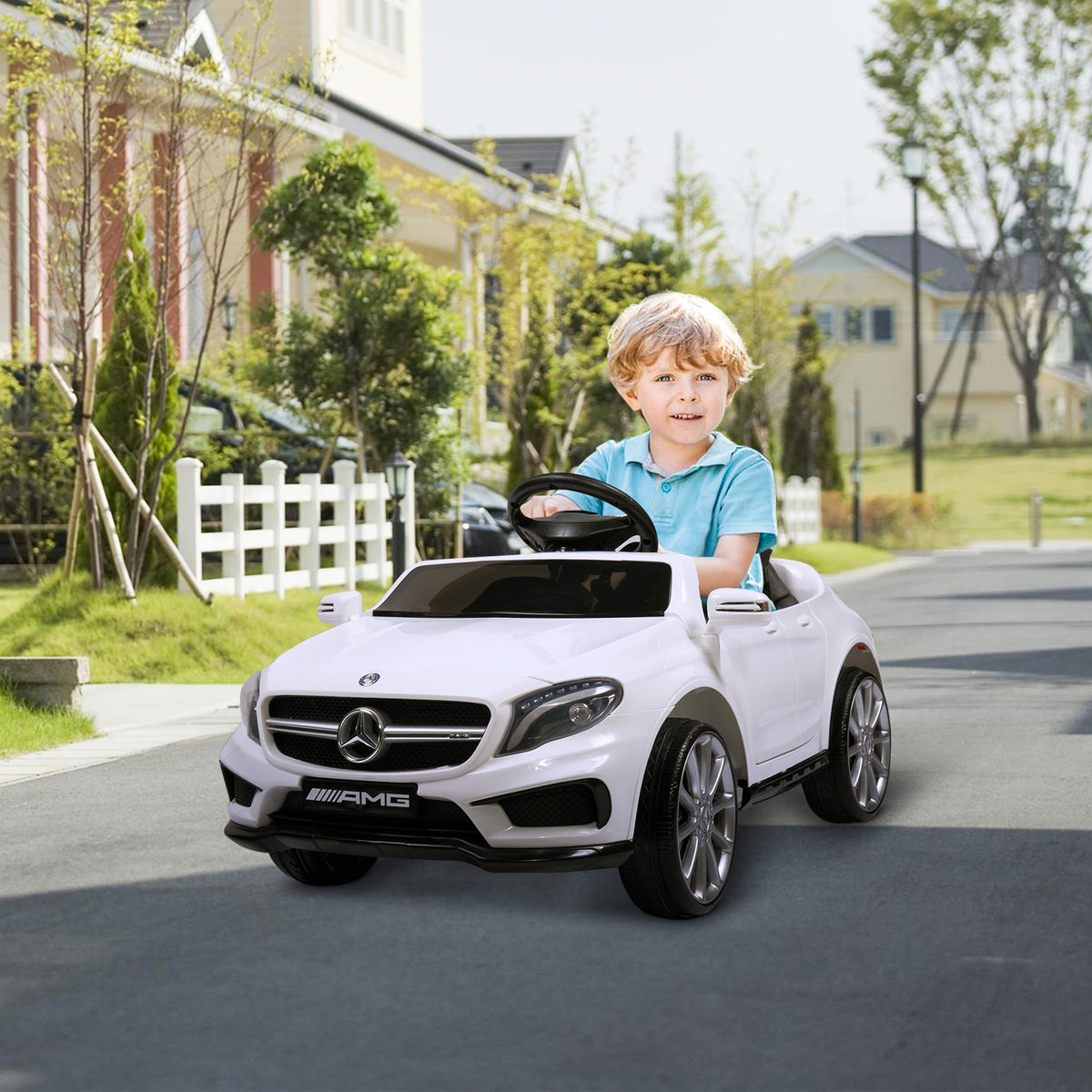 6V Kid Ride on Car Electric Vehicle with Parental Remote Control, MP3 Player, Headlights (White)