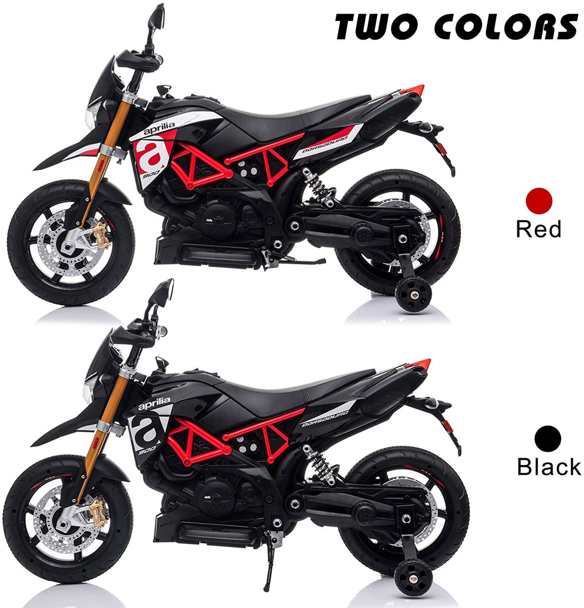 12V Kids Ride-On Motorcycle, Battery Powered Dirt Bikes for Kids with Lights, Music Story USB MP3