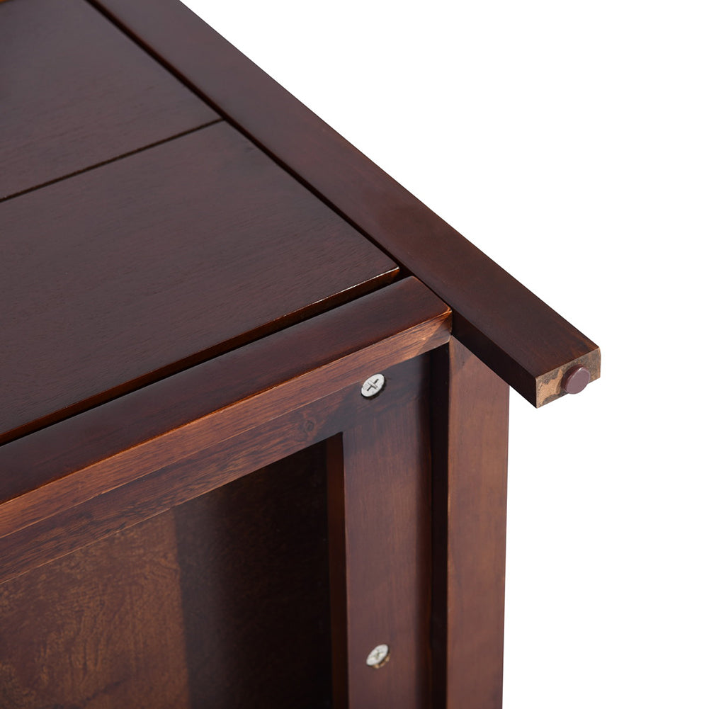 Traditional Solid Wood Storage Nightstand, Brown