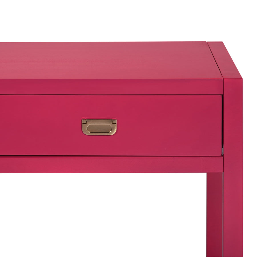 Wooden Console Table 2-Drawer Writing Desk, Rose Red