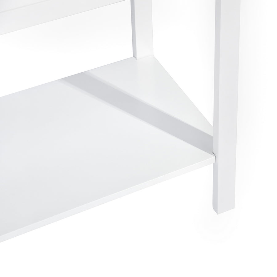 Wooden Console Table 2-Drawer Writing Desk, White