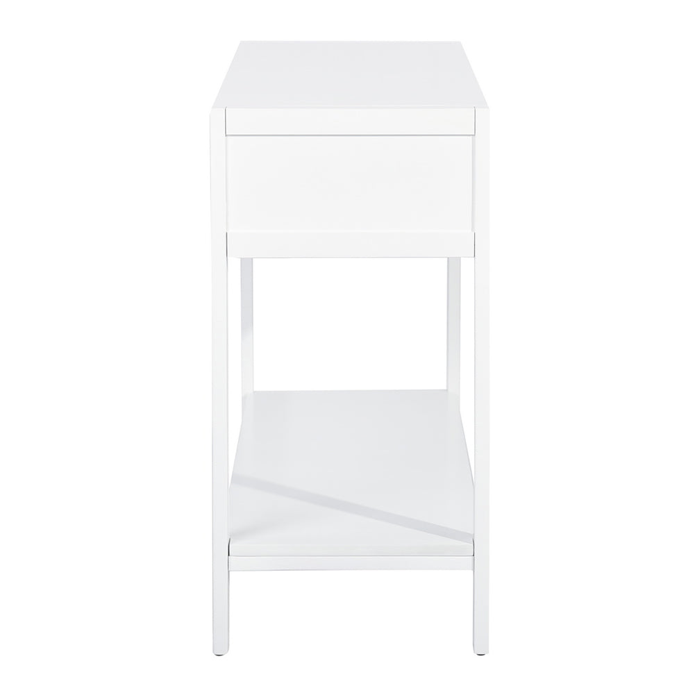 Wooden Console Table 2-Drawer Writing Desk, White