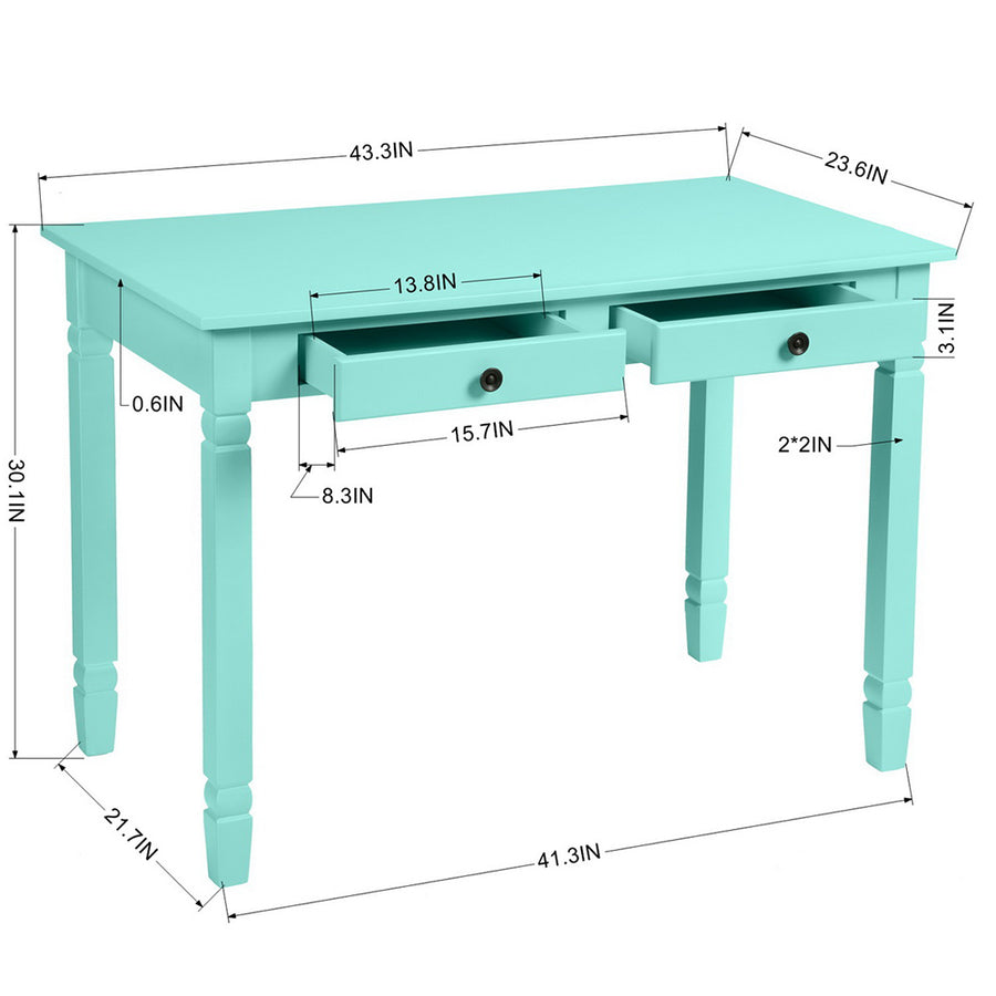 Home Office 43'' Computer Board Desk With 2 Drawers, Green