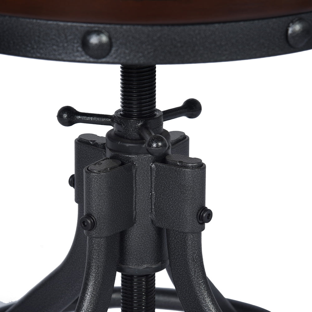 5-Piece Industrial Style Round Bar Table&Stools Set