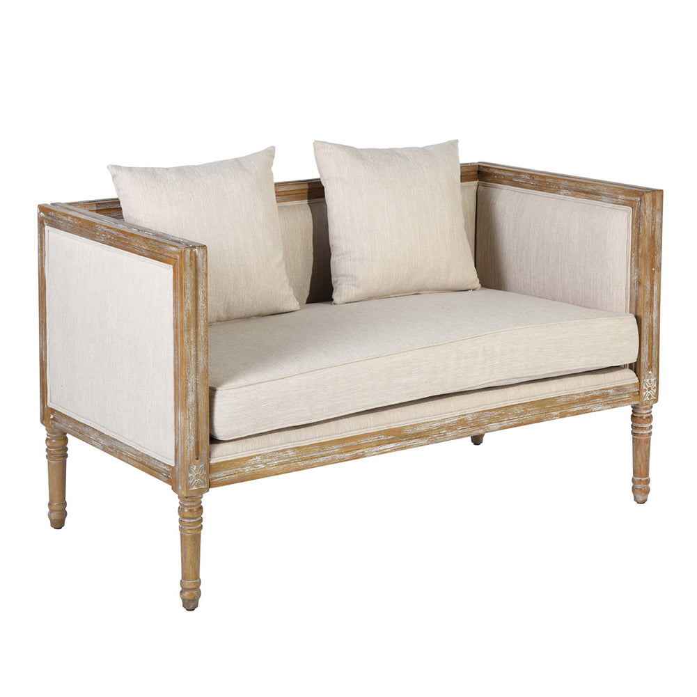 Retro Square Arm Loveseat with Reversible Cushions