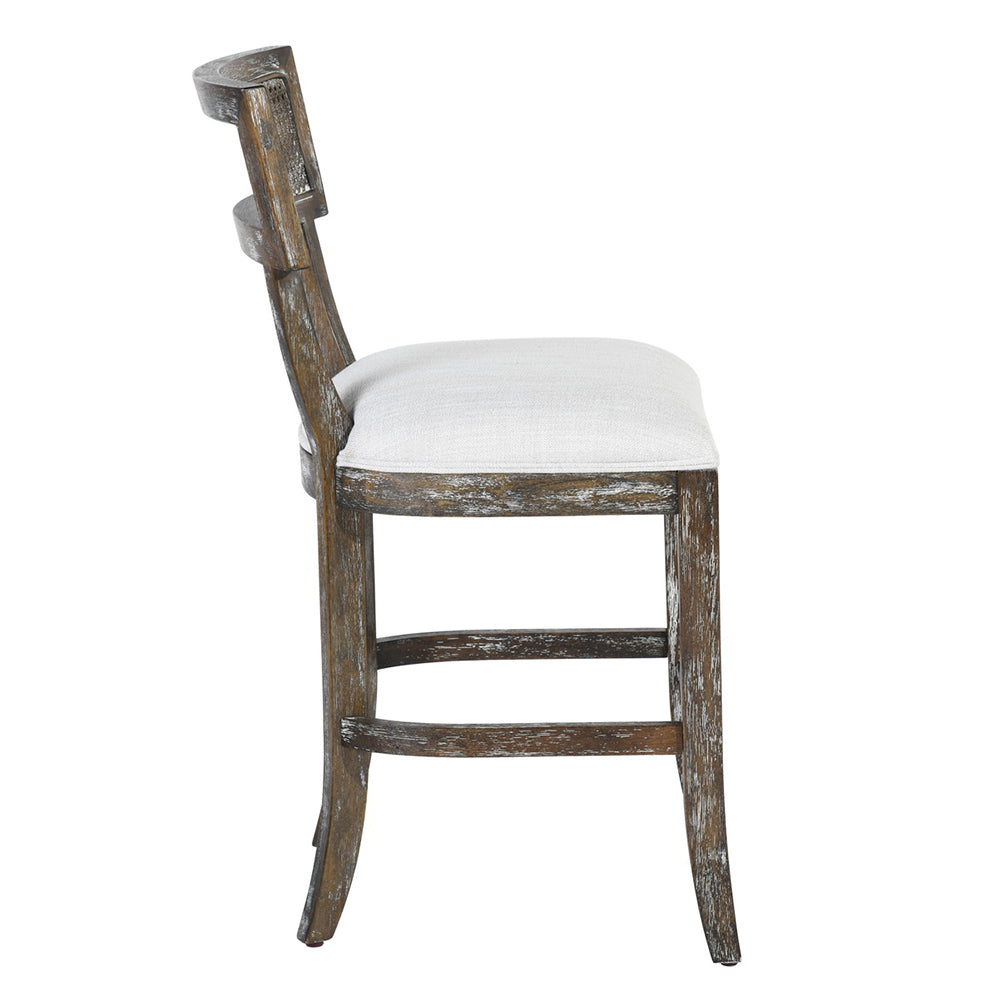 Solid Wood Counter Stool Back Side Chair (Set of 2)