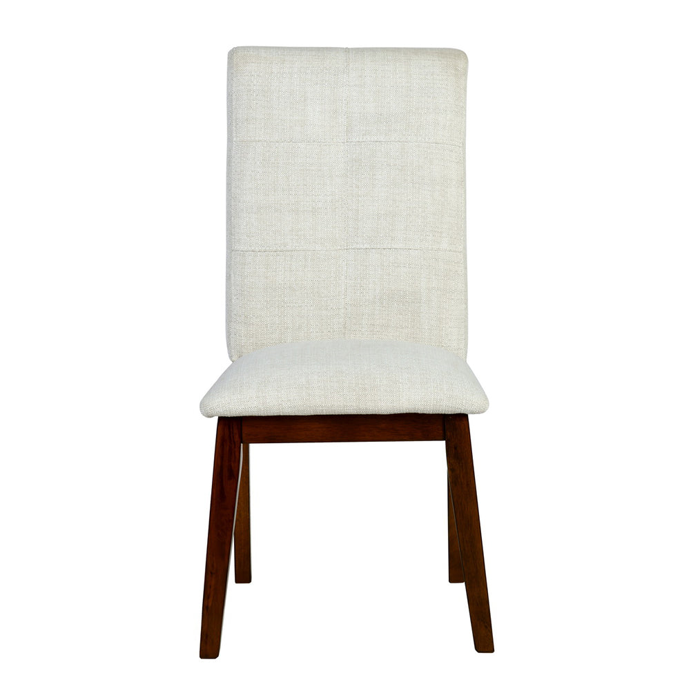 Fabric Upholstery Wooden Dining Chair (Set of 2) Beige