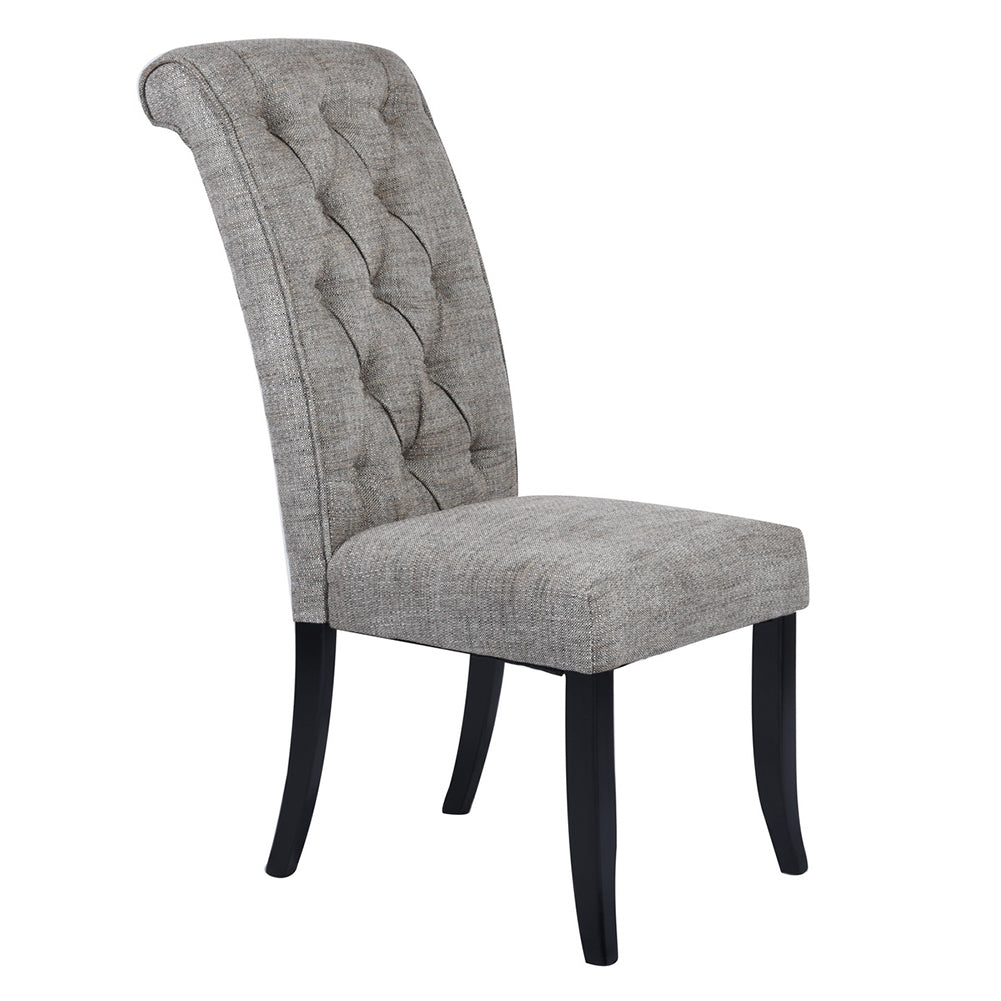 Tufted Upholstered Side Chair/Dinning Chair (Set of 2), Dark Gray