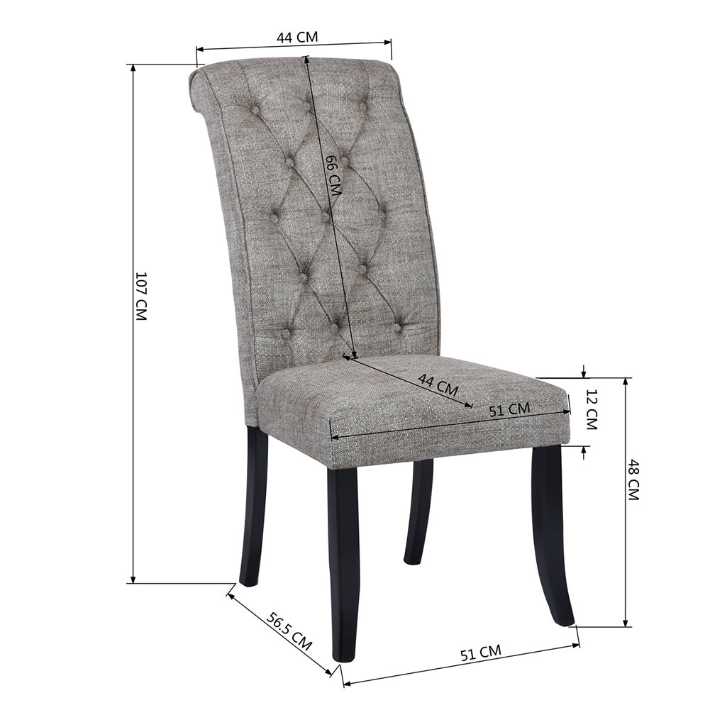 Tufted Upholstered Side Chair/Dinning Chair (Set of 2), Dark Gray