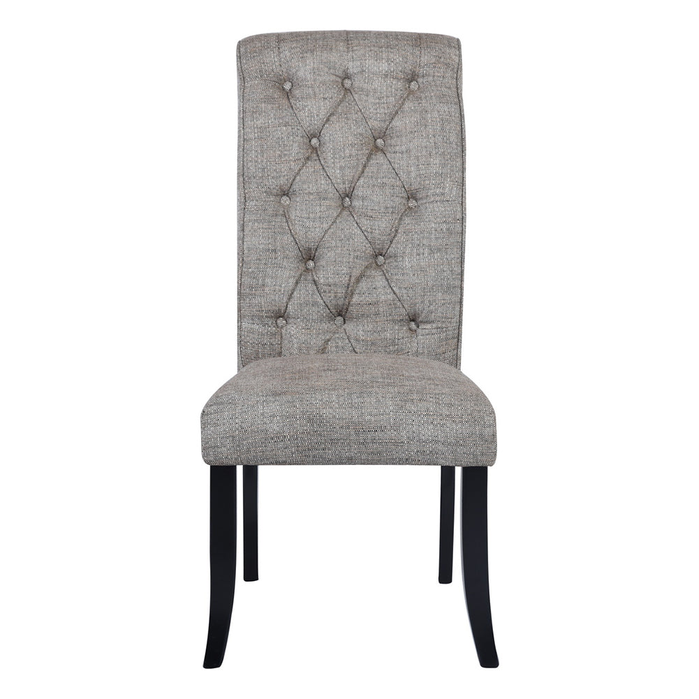 Tufted Upholstered Side Chair/Dinning Chair (Set of 2), Dark Gray