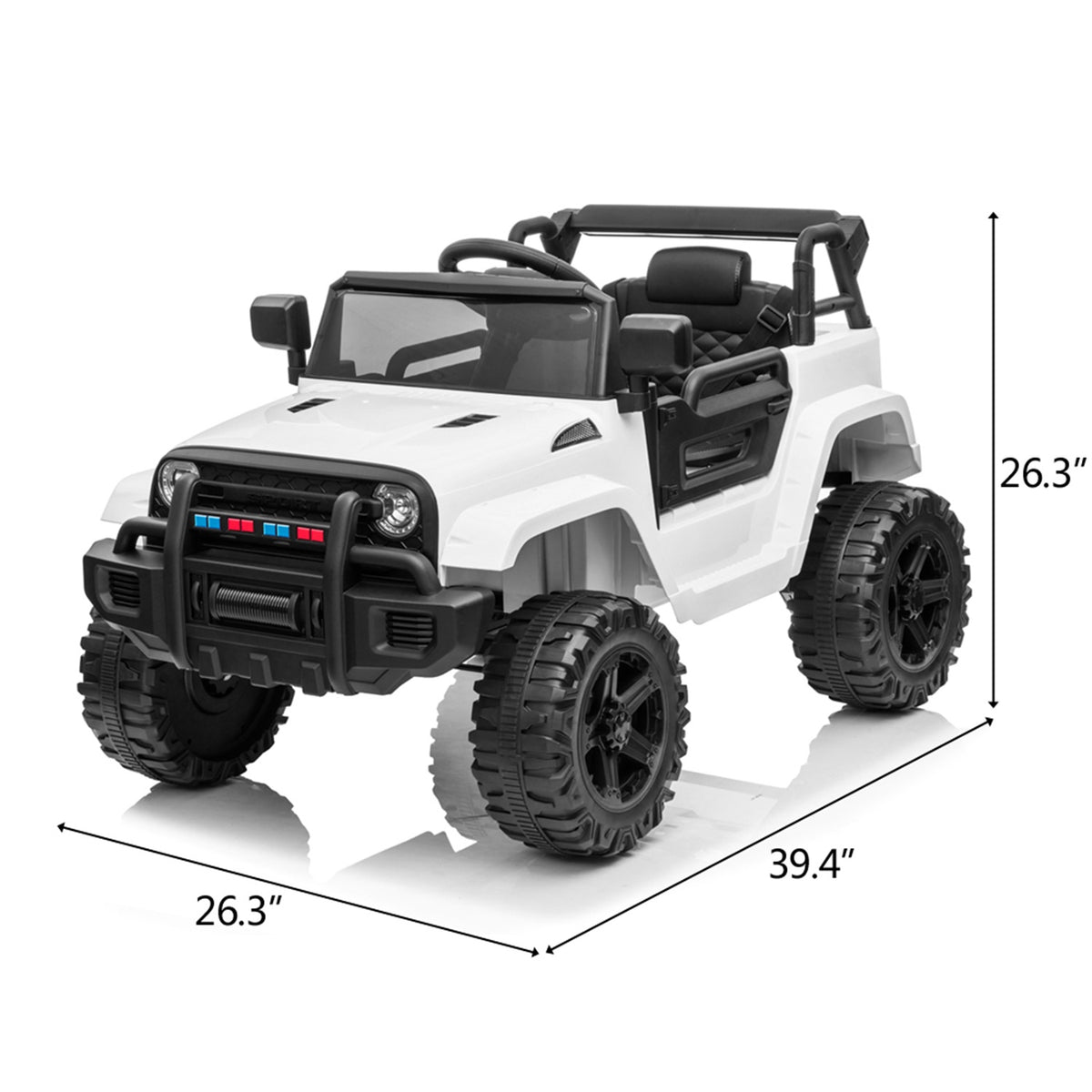 Kids Ride On Truck, Remote Control Kids Electric Ride-on Car, 12V Battery Motorized Vehicles Age 3-5 with 3 Speeds (White)